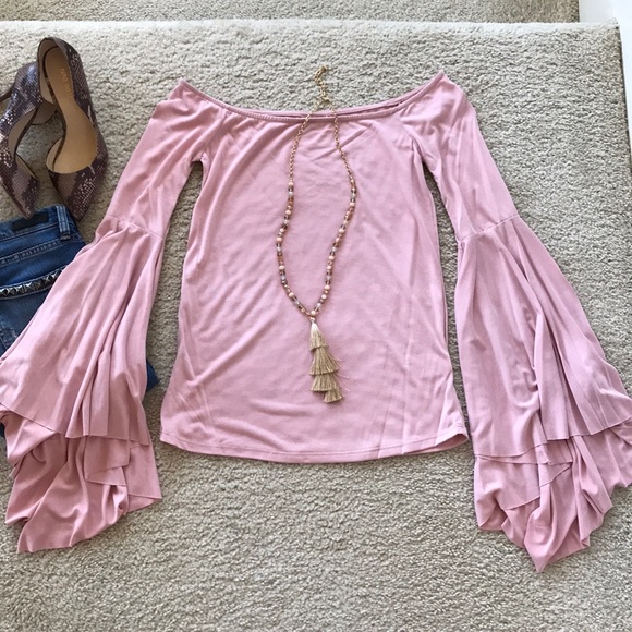 Blush/Pink Off The Shoulder Top - Picture 2 of 6